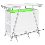 Araceli White High Gloss and Chrome Home Bar Wine Cabinet from Coaster - Luna Furniture