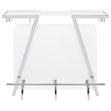 Araceli White High Gloss and Chrome Home Bar Wine Cabinet from Coaster - Luna Furniture