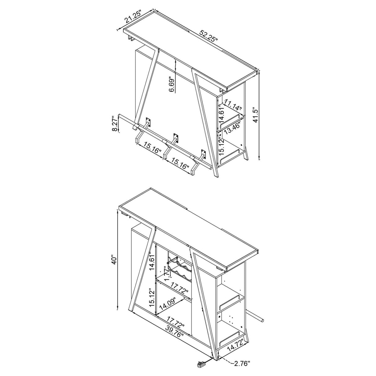 Araceli White High Gloss and Chrome Home Bar Wine Cabinet from Coaster - Luna Furniture