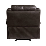 Aram Dark Brown Faux Leather Glider Reclining Chair from Homelegance - Luna Furniture