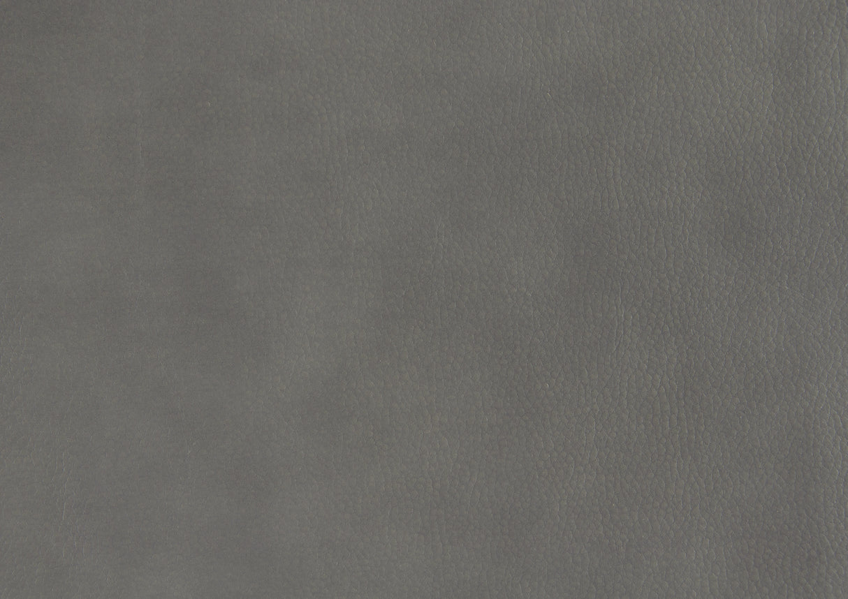 Aram Gray Faux Leather Double Reclining Sofa with Center Drop-Down Cup Holders, Receptacles, Hidden Drawer and USB Ports from Homelegance - Luna Furniture