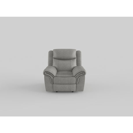 Aram Gray Faux Leather Glider Reclining Chair from Homelegance - Luna Furniture