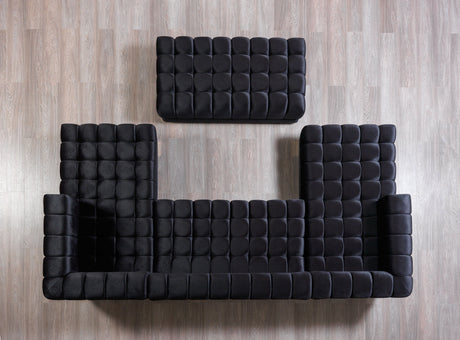 Ariana Black Velvet Double Chaise Sectional from Nova Furniture - Luna Furniture