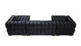 Ariana Black Velvet Double Chaise Sectional from Nova Furniture - Luna Furniture