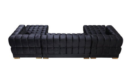 Ariana Black Velvet Double Chaise Sectional from Nova Furniture - Luna Furniture