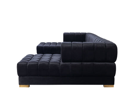 Ariana Black Velvet Double Chaise Sectional from Nova Furniture - Luna Furniture