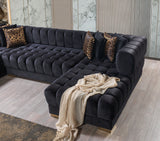 Ariana Black Velvet Double Chaise Sectional from Nova Furniture - Luna Furniture