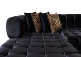 Ariana Black Velvet Double Chaise Sectional from Nova Furniture - Luna Furniture