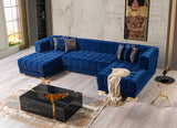 Ariana Blue Velvet Double Chaise Sectional from Nova Furniture - Luna Furniture