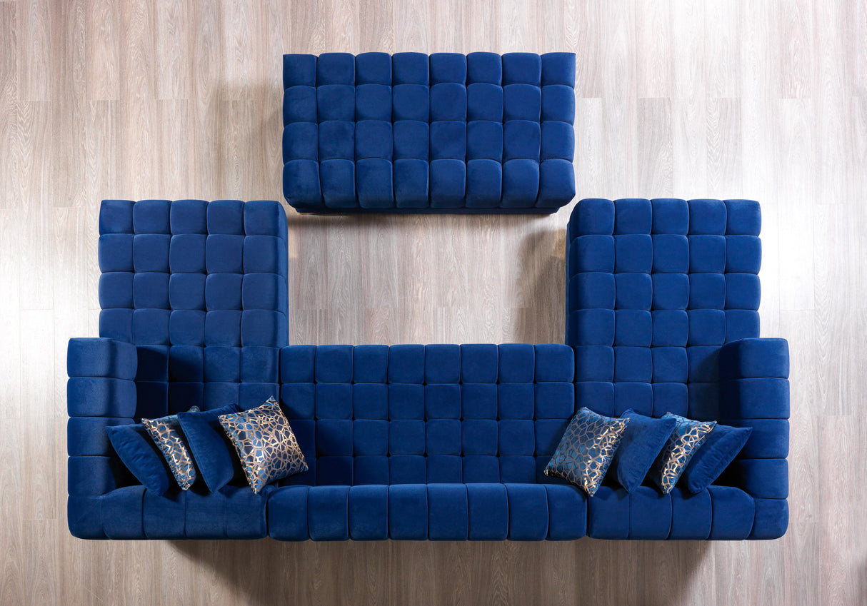 Ariana Blue Velvet Double Chaise Sectional from Nova Furniture - Luna Furniture