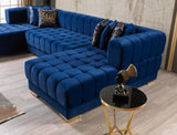 Ariana Blue Velvet Double Chaise Sectional from Nova Furniture - Luna Furniture