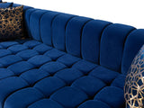 Ariana Blue Velvet Double Chaise Sectional from Nova Furniture - Luna Furniture