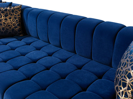Ariana Blue Velvet Double Chaise Sectional from Nova Furniture - Luna Furniture
