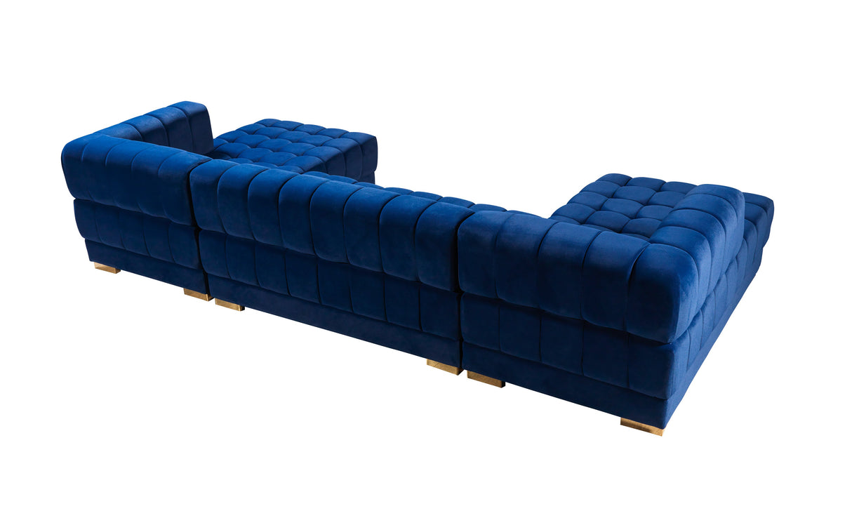 Ariana Blue Velvet Double Chaise Sectional from Nova Furniture - Luna Furniture