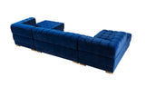 Ariana Blue Velvet Double Chaise Sectional from Nova Furniture - Luna Furniture