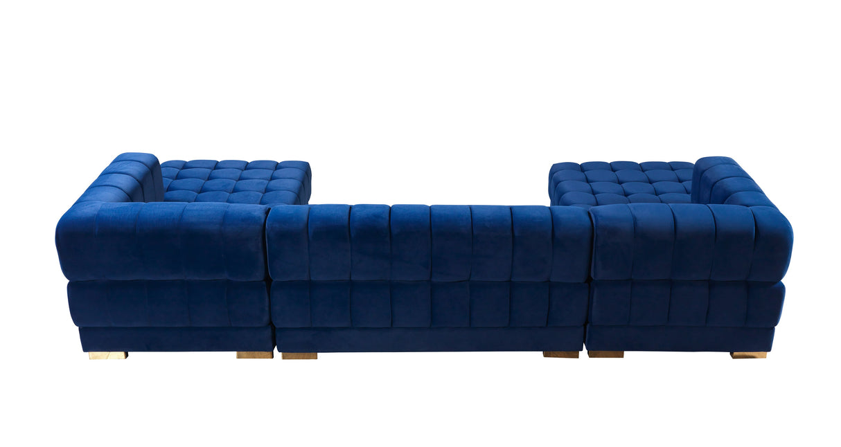 Ariana Blue Velvet Double Chaise Sectional from Nova Furniture - Luna Furniture