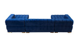 Ariana Blue Velvet Double Chaise Sectional from Nova Furniture - Luna Furniture