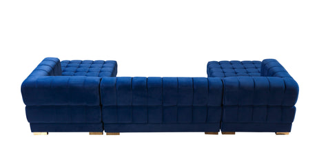 Ariana Blue Velvet Double Chaise Sectional from Nova Furniture - Luna Furniture
