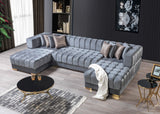 Ariana Gray Velvet Double Chaise Sectional from Nova Furniture - Luna Furniture