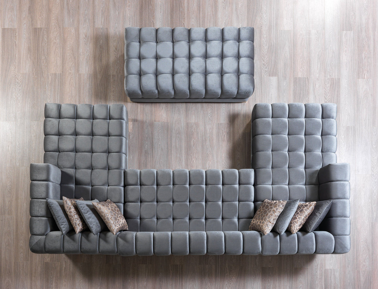 Ariana Gray Velvet Double Chaise Sectional from Nova Furniture - Luna Furniture