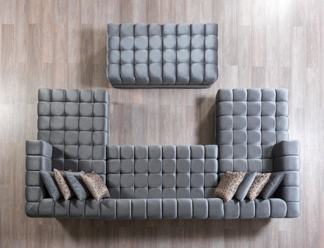 Ariana Gray Velvet Double Chaise Sectional from Nova Furniture - Luna Furniture