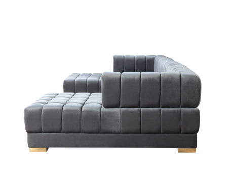Ariana Gray Velvet Double Chaise Sectional from Nova Furniture - Luna Furniture