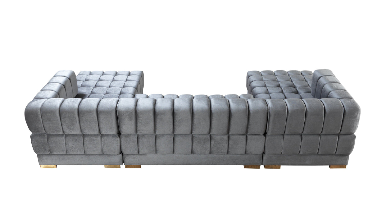 Ariana Gray Velvet Double Chaise Sectional from Nova Furniture - Luna Furniture