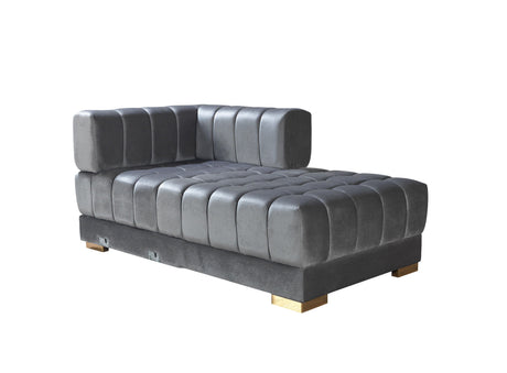 Ariana Gray Velvet Double Chaise Sectional from Nova Furniture - Luna Furniture