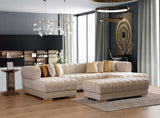 Ariana Ivory Velvet Ottoman from Nova Furniture - Luna Furniture