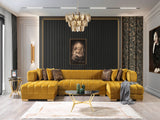 Ariana Mustard Velvet Double Chaise Sectional from Nova Furniture - Luna Furniture