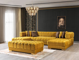 Ariana Mustard Velvet Double Chaise Sectional from Nova Furniture - Luna Furniture