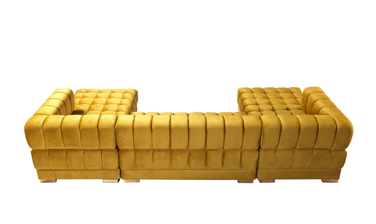 Ariana Mustard Velvet Double Chaise Sectional from Nova Furniture - Luna Furniture