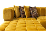 Ariana Mustard Velvet Double Chaise Sectional from Nova Furniture - Luna Furniture