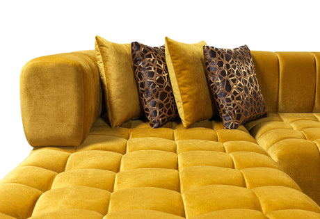 Ariana Mustard Velvet Double Chaise Sectional from Nova Furniture - Luna Furniture