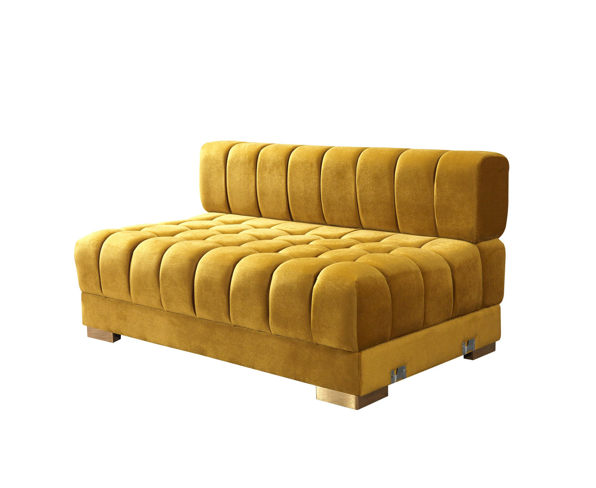 Ariana Mustard Velvet Double Chaise Sectional from Nova Furniture - Luna Furniture