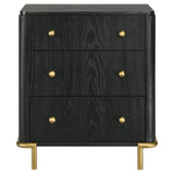 Arini Black 3-Drawer Nightstand from Coaster - Luna Furniture