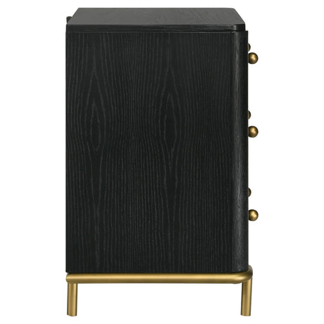 Arini Black 3-Drawer Nightstand from Coaster - Luna Furniture