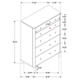 Arini Black 5-Drawer Bedroom Chest from Coaster - Luna Furniture