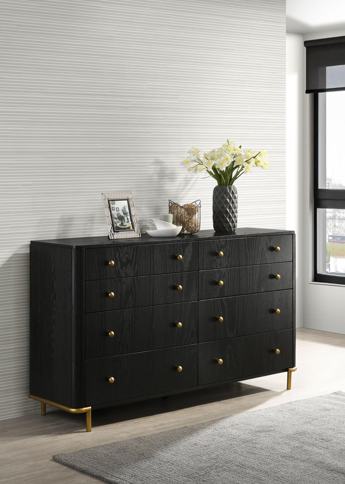 Arini Black 8-Drawer Bedroom Dresser from Coaster - Luna Furniture
