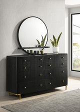 Arini Black 8-Drawer Bedroom Dresser with Mirror from Coaster - Luna Furniture