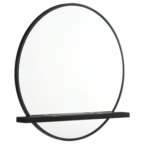 Arini Black Round Dresser Mirror with Shelf (Mirror Only) from Coaster - Luna Furniture