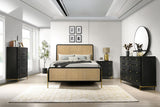 Arini Black and Natural 5-Piece Queen Bedroom Set from Coaster - Luna Furniture