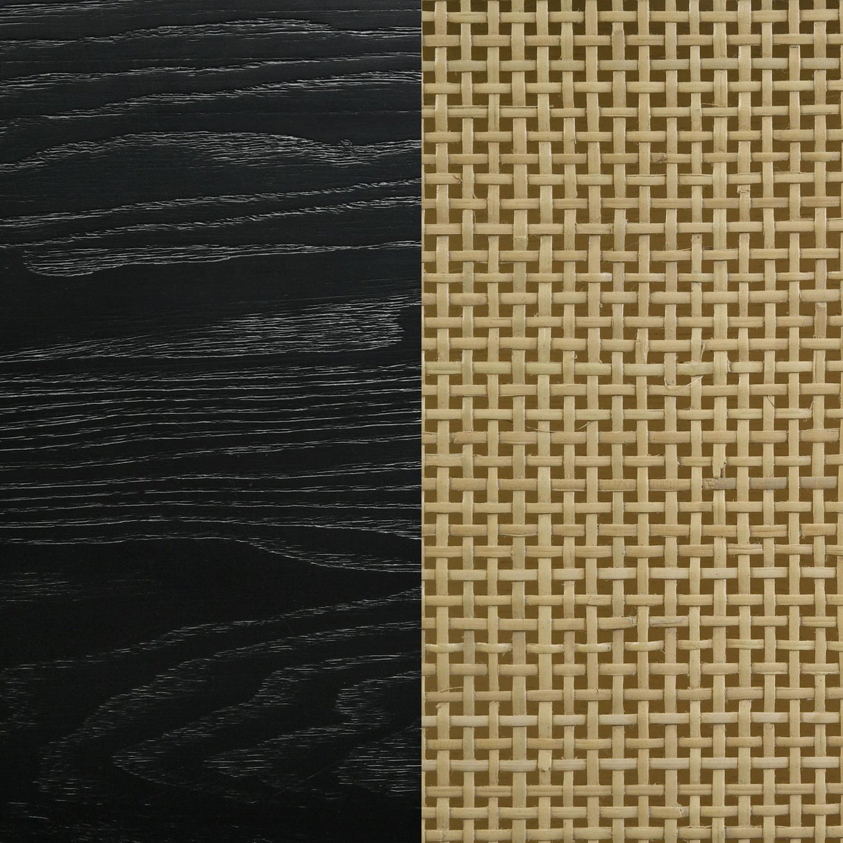 Arini Black and Natural Woven Rattan Eastern King Bed from Coaster - Luna Furniture