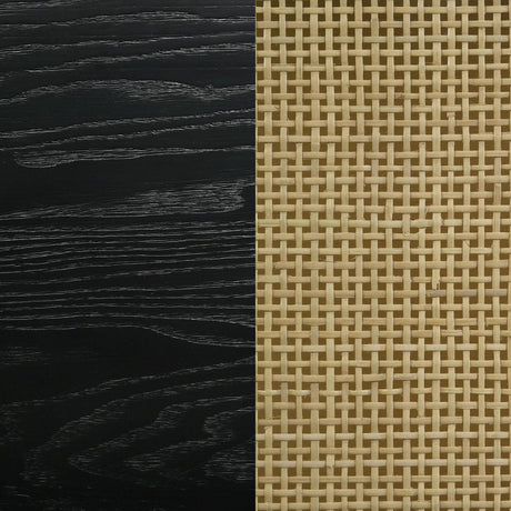 Arini Black and Natural Woven Rattan Queen Bed from Coaster - Luna Furniture