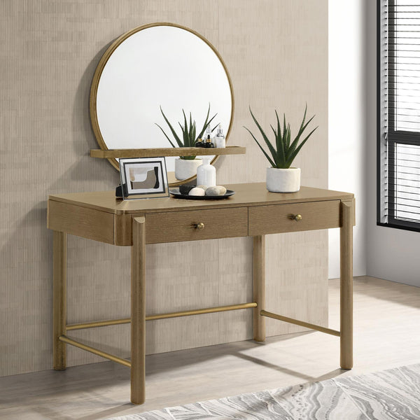 Arini Sand Wash 2-Drawer Vanity Desk Makeup Table