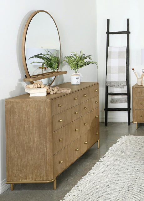 Arini Sand Wash 8-Drawer Dresser with Mirror from Coaster - Luna Furniture