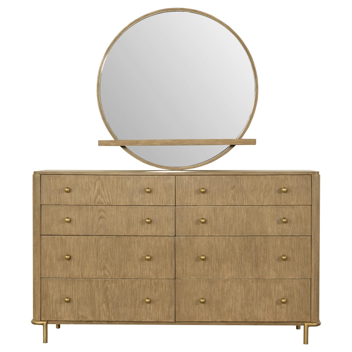 Arini Sand Wash 8-Drawer Dresser with Mirror from Coaster - Luna Furniture