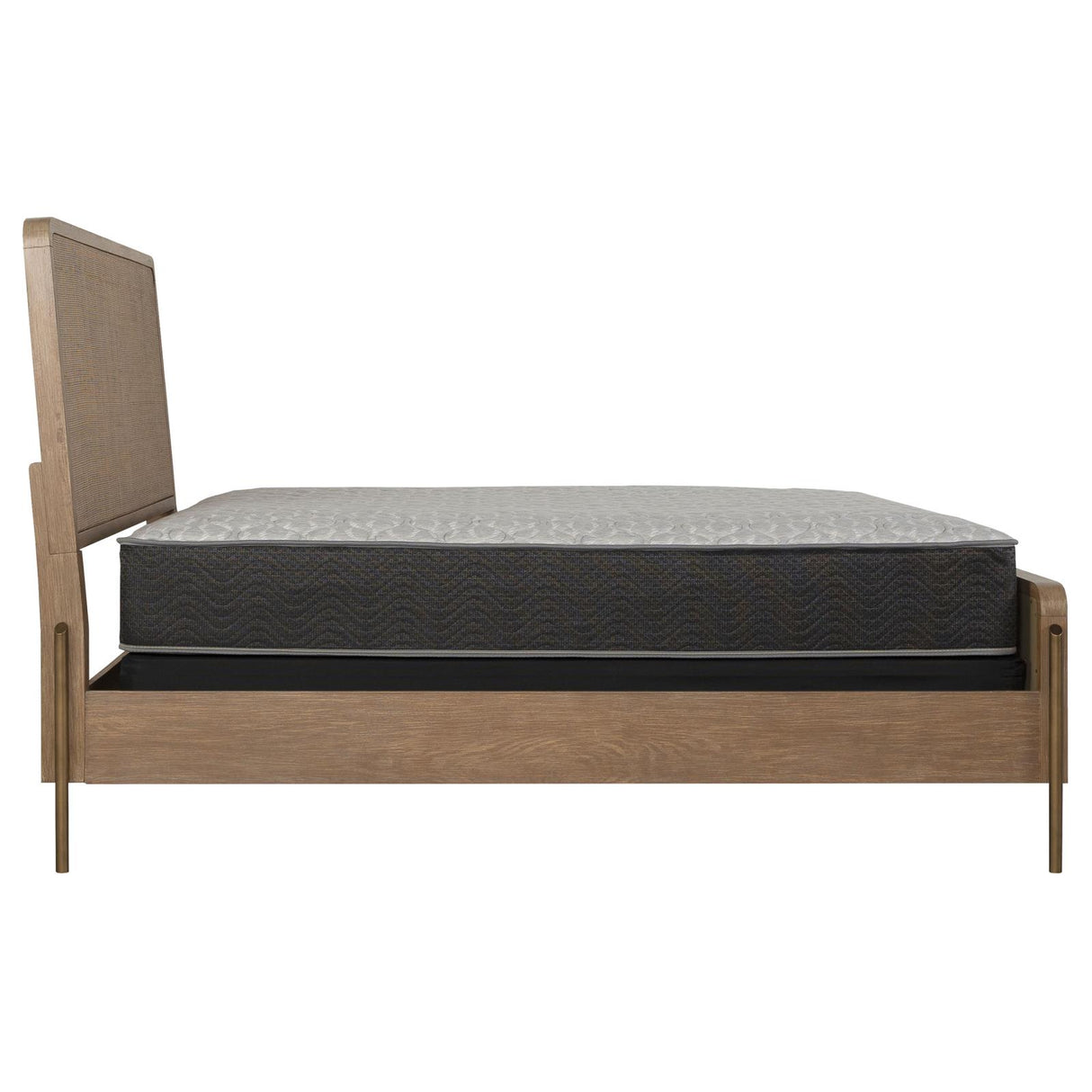 Arini Sand Wash and Natural Cane Upholstered Eastern King Panel Bed from Coaster - Luna Furniture