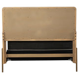 Arini Sand Wash and Natural Cane Upholstered Queen Panel Bed from Coaster - Luna Furniture