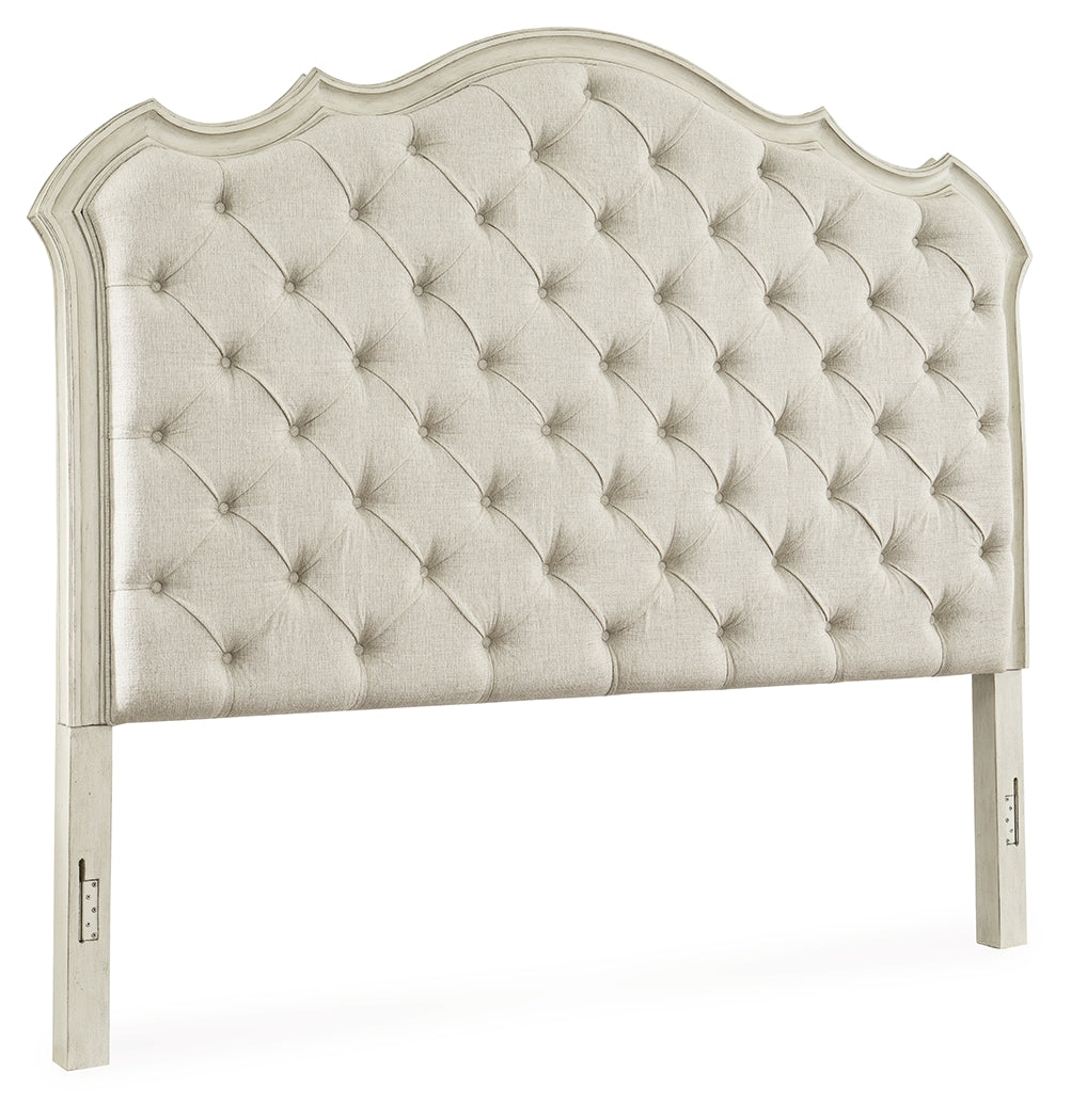 Arlendyne Antique White Upholstered Panel Bedroom Set from Ashley - Luna Furniture